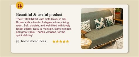 STITCHNEST 'Artisoul Series' Chenille Sofa Cover 1 Seater with 2 Hand ...