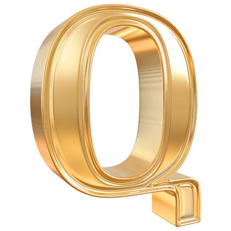 Gold letter Q font 3d render 36305300 PNG