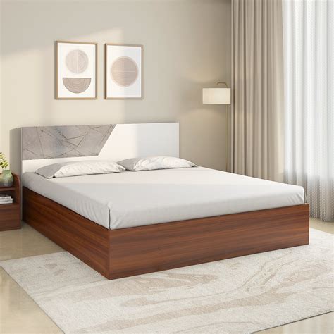 Asta Max Bed with Box Storage (Walnut) | Nilkamal Homes