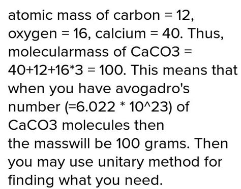 calculate the mass percentage of calcium carbonate - Brainly.in
