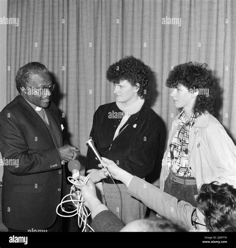 Bishop Desmond Tutu at London Airport, en route to Oslo to collect his ...