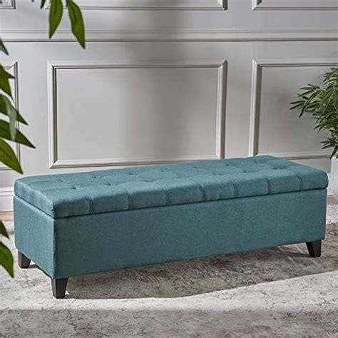 DR Mall Folding Storage Ottoman, Long Shoes Sofa Bench, Fabric Linen ...
