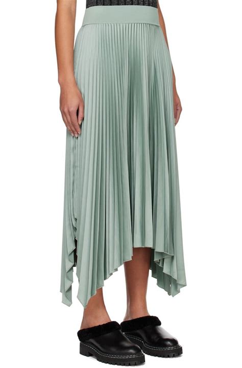 Joseph Green Plisse Ade Midi Skirt - Sage | Garmentory