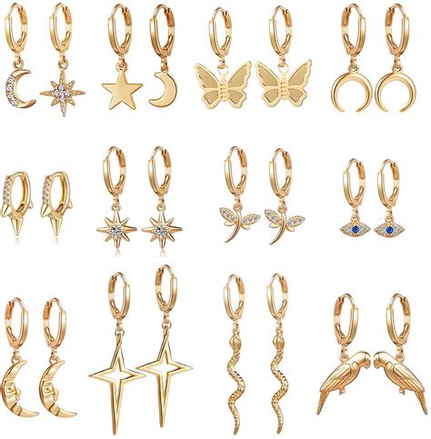Jewels Galaxy Delicate Leaf Pearl & AD Fabulous 12 Pair of Stud & Drop ...