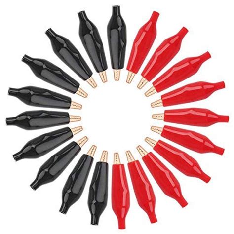 SS ROBOTICS Red Black Crocodile Alligator Clips Insulated Test Clip ...