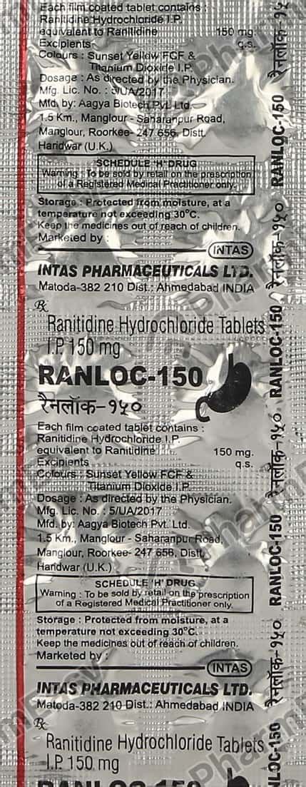 Ranloc 150 MG Tablet (10): Uses, Side Effects, Price & Dosage | PharmEasy