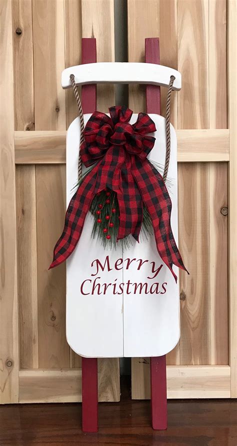 Rustic Farmhouse Christmas Sled Decor