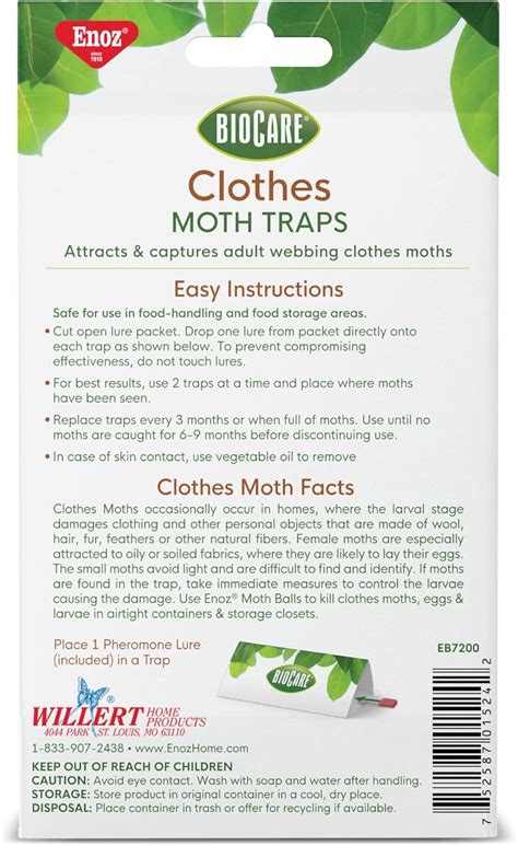 Buy Enoz BioCare Clothes Moth Trap - 2 Traps with Pheromone Lures (Pack ...