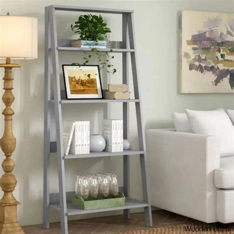 Buy Wooden Bazar Colisto Ladder Wooden Book Shelf with Drawer Online in ...
