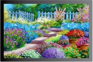 Nature Scenery Frame Poster For Room Synthetic Wood Gloss Lamination ...
