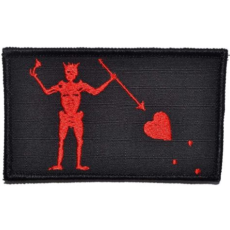 Edward Teach Blackbeard Pirate Flag - 3.75x2.25 Patch