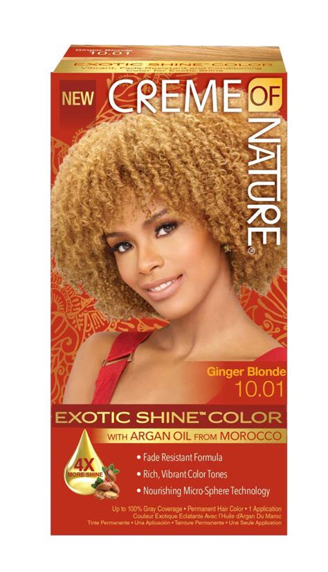 Creme of Nature Hair Dye Treatment & Conditioner, Exotic Shine Color with Argan Oil, Ginger ...