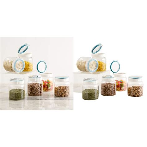 Buy Home Centre Barbados Transparent Plastic Canisters - 6 Pcs ...