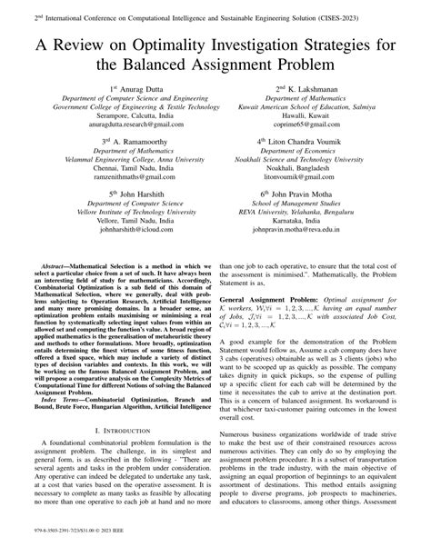 Image result for Balanced Assignment Problem