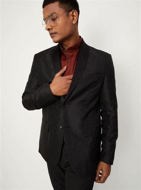Buy Men Patterned Slim Fit Festive Blazer Online at just Rs. 3999.0 ...