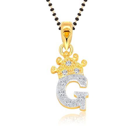 Buy Vighnaharta Alphabet Crown "G" Latter Mangalsutra Chain alloy (CZ ...