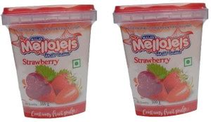 Mala’s MelloJels StrawBerry Fruit Gums (300g X2) (600g) StrawBerry ...