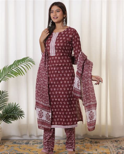 Pure Cotton Kurta With Pant & Dupatta – SIGNORIA CREATION