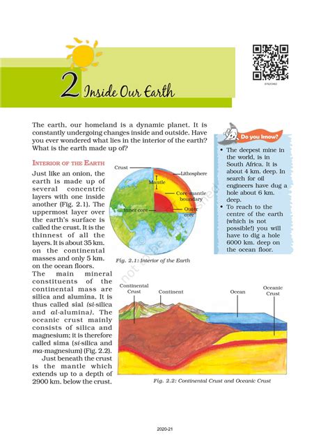 Inside Our Earth - NCERT Book of Class 7 Our Environment