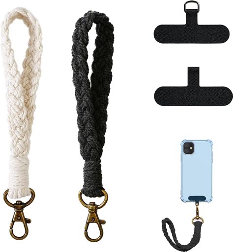 Amazon.com: 2 PCS Phone Wrist Strap, Cell Phone Lanyard, with 2× Phone Tether Tab, Handmade ...
