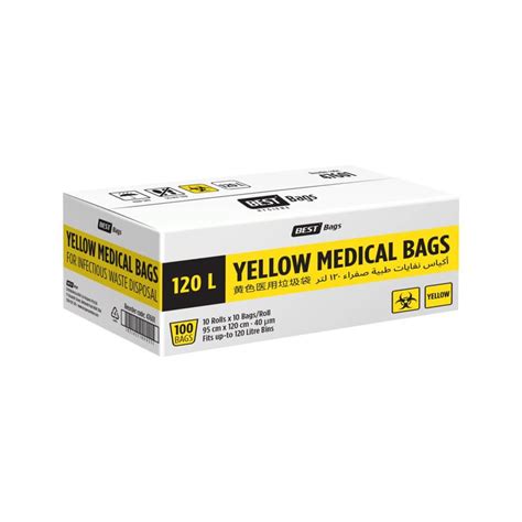Yellow Clinical Waste Bags Roll - 10 rolls/ctn (Ctn only) - Elite Packaging