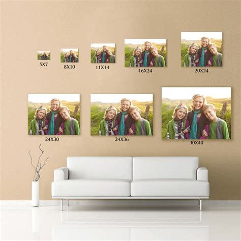 great for sizing photos | Canvas gallery wall, Photo wall display, Canvas photo prints