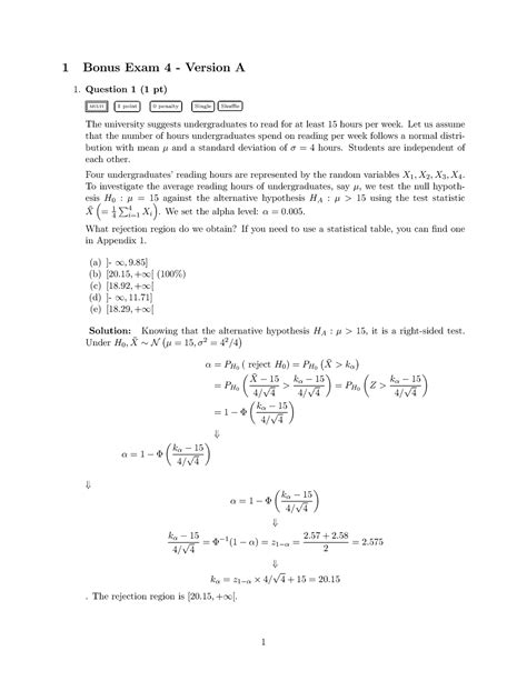 Bonus exam 4 - 1 Bonus Exam 4 - Version A Question 1 (1 pt) multi 1 ...