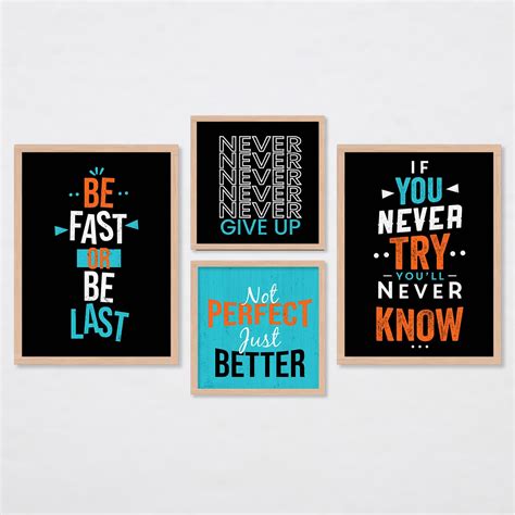 BANGERZ Motivational Quotes Wall Frames - Inspirational Framed Wall ...