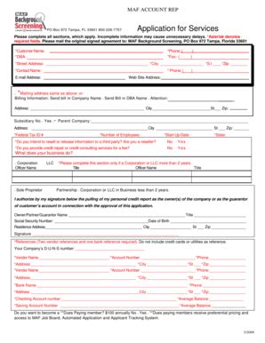Fillable Online Application for Services Fax Email Print - pdfFiller