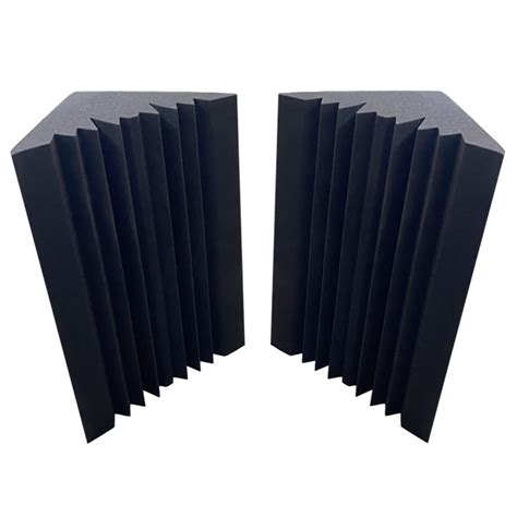 Silence Acoustic® Foam Corner Bass Trap Diffuser - (Black) (Set of 2 ...