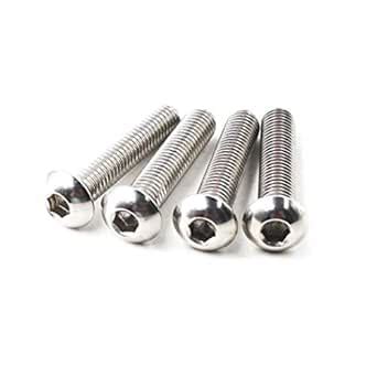 M2.5x6 Button Head Hex Socket Drive Screws 304 Stainless Steel Button ...