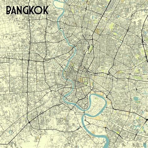 Premium Vector | Bangkok Thailand map poster art