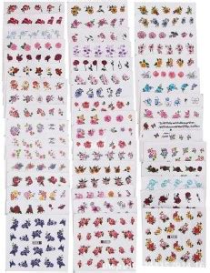 Style Craze 10 Sheets Nail Stickers Mixed Designs Water Transfer Nail ...