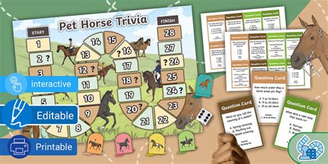 Horse Trivia Board Game - National Pet Month - Month of Pets