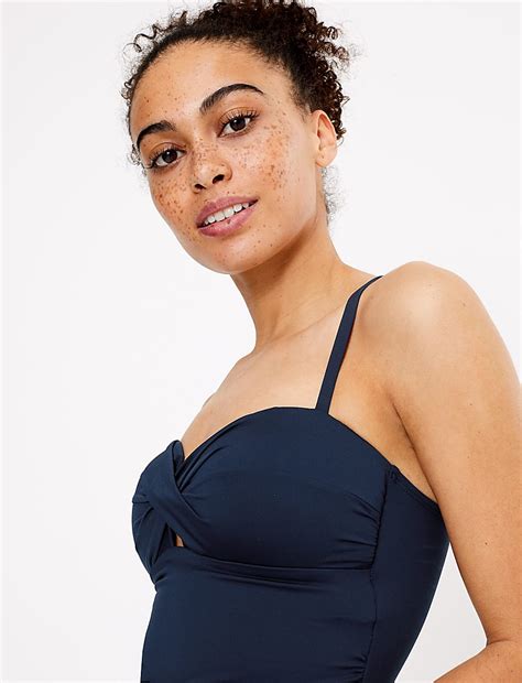 Buy Tummy Control Bandeau Tankini Top at Marks & Spencer