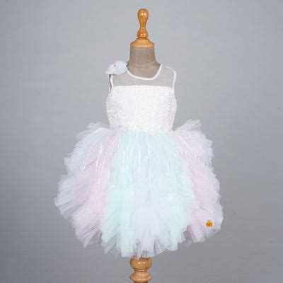 Buy Multi Sequin Frill Frock for Girls – Mumkins