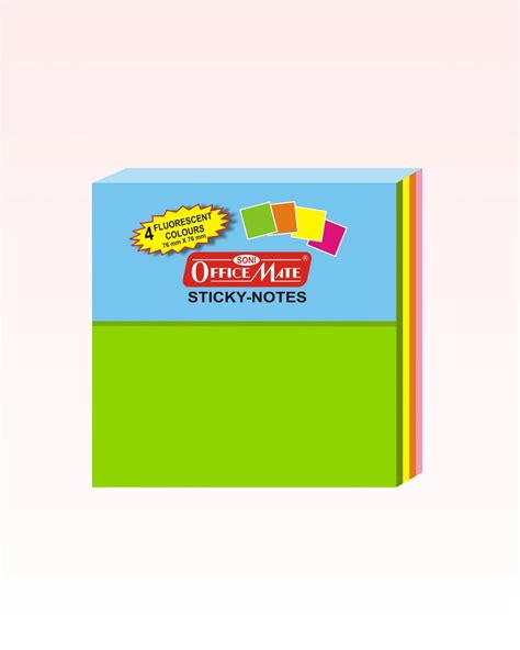 Buy Fluorescent Sticky Note Pads Multicolor – 100 Sheets (76 x 76 x 4 ...