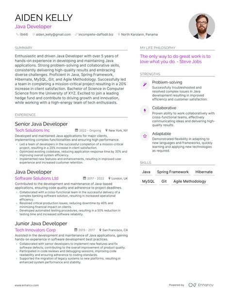 Image result for Java Developer Resume Examples