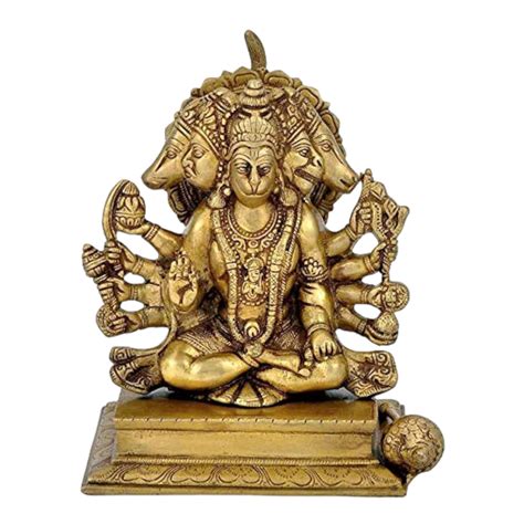 Buy Ashtadhatu-Brass Shri Panchmukhi Hanuman Ji Idol (9 Inch Height ...