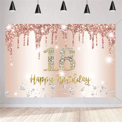 Buy Happy 18th Birthday Party Banner Birthday Decoration for Girls ...