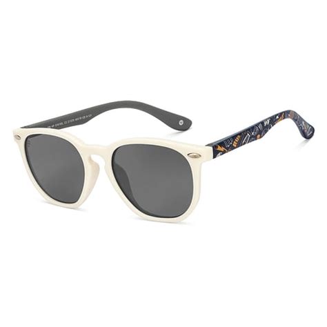 Buy Creamy White Grey Full Rim Kids 8-12 yrs Round Hooper Sunnies HP ...