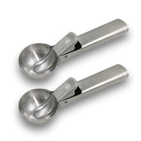 Buy Solid Stainless Steel Ice Cream Scoop, SourceTon 2 Packs of ...