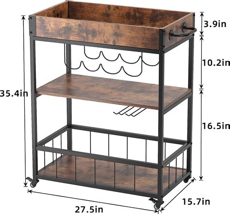 Buy SogesHome Home Bar Serving Cart, Rolling Bar Serving Cart Wine Cart ...