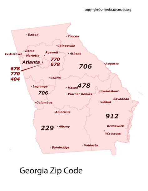 Image result for Georgia Zip Code Map