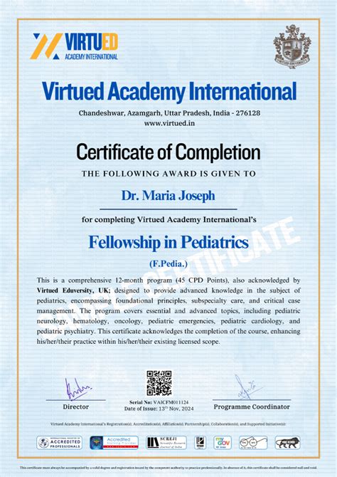Join One-Year Online Fellowship in Pediatrics Program | Virtued Academy