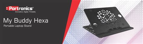 Portronics My Buddy Hexa a Portable Foldable Laptop Stand, Air ...