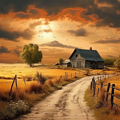 Countryside Sunset 的图像结果