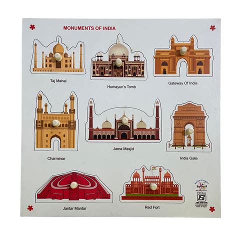 Wood Mechanic Wooden Monuments Peg Puzzles for Kids' Educational Toys ...