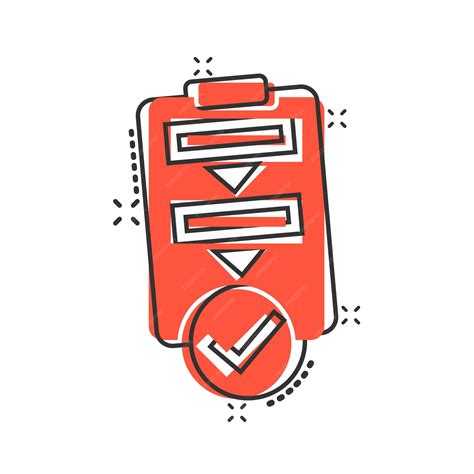 Icône de liste de procédure dans le style comique Illustration ...