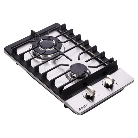 Buy 12 Inch Cooktop, 2 Burners Built-in Stovetop Stainless Steel Stove ...